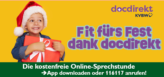 Kind mit Nikolausmütze: Fit fürs Fest dank docdirekt